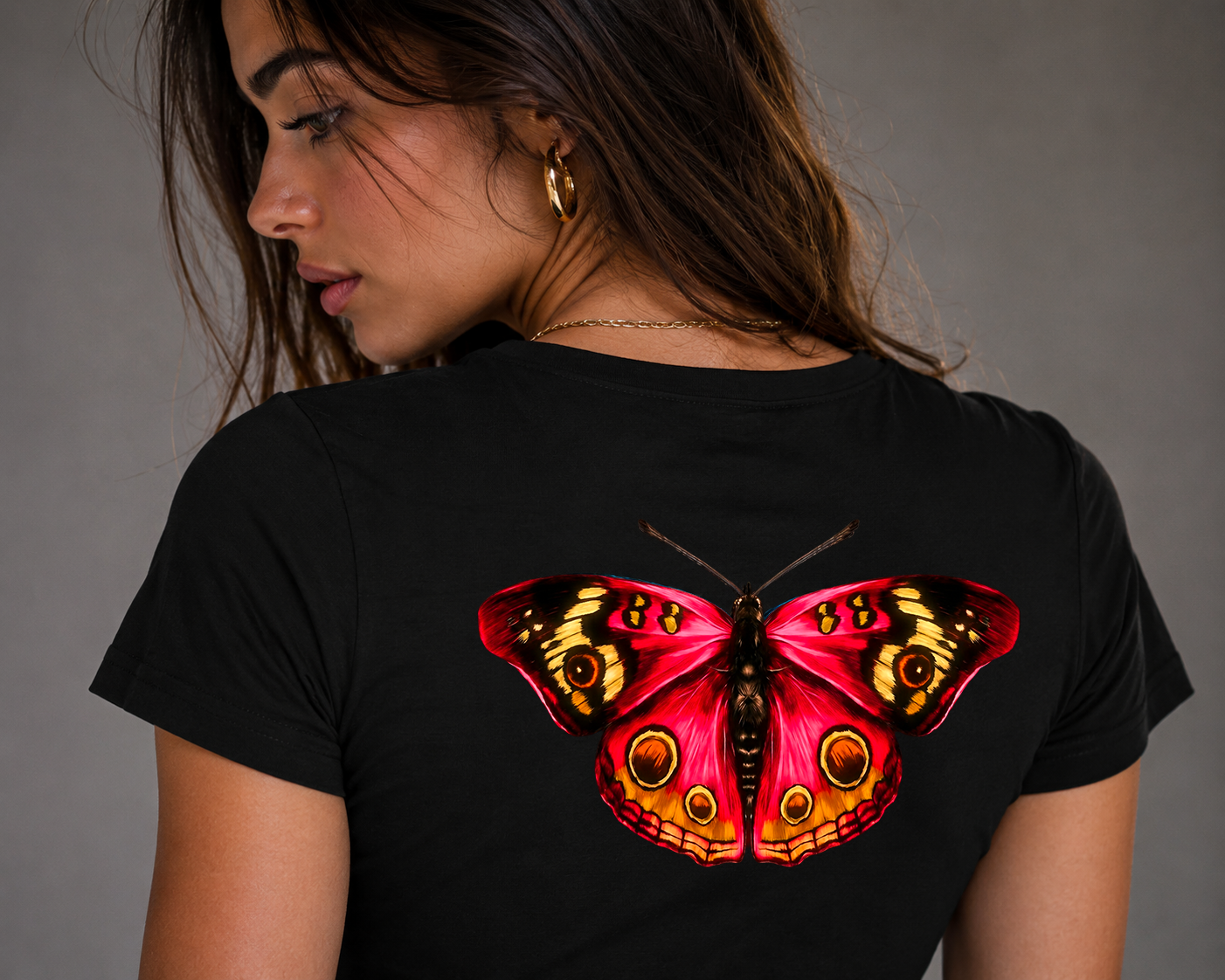 🦋 Red Butterfly Crop Top