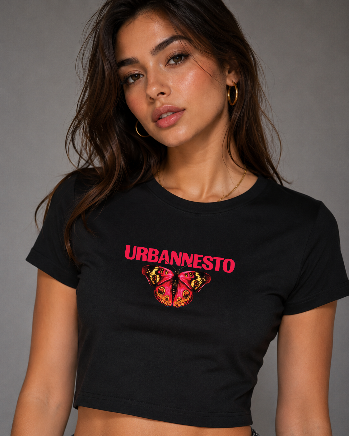 🦋 Red Butterfly Crop Top